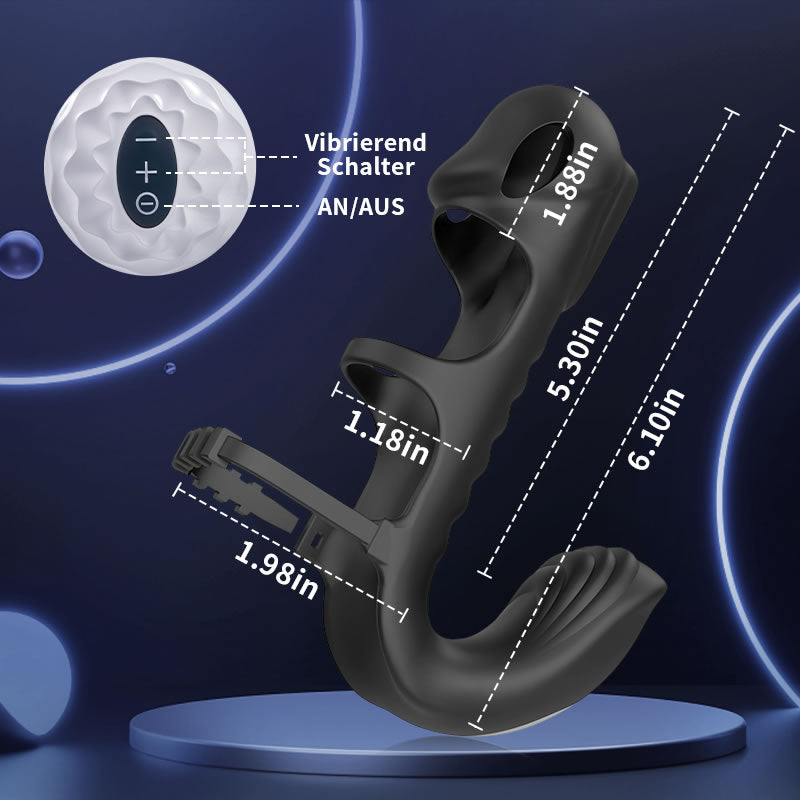 Lucifer - Dual-Motor-7-Vibrations-Penis-Hülse und Vibrator 2-in-1 Erwachsenenspielzeug
