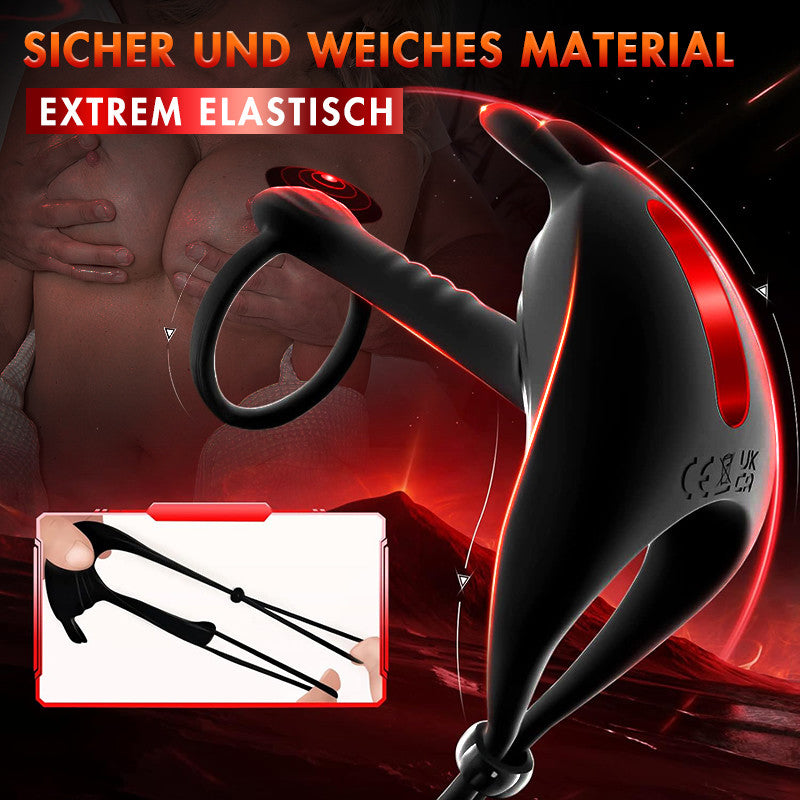 Ring-Vibrator, Sexspielzeug für Paare, Extremer Doppel-Penisring, Hodenring, Sexspielzeug, Silikonring, Kaninchen-Vibrat