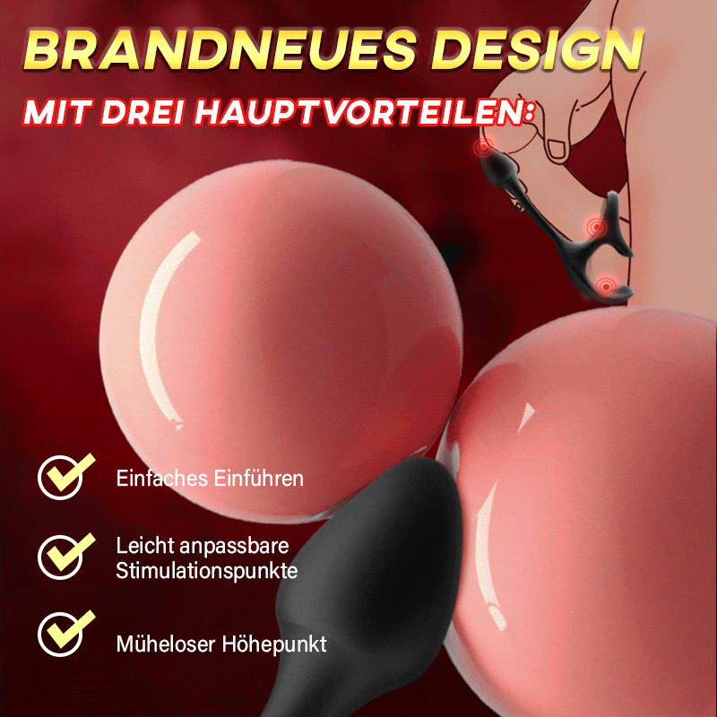 Anal Plug kugelförmiger Vibrationsstimulator mit Penisringe