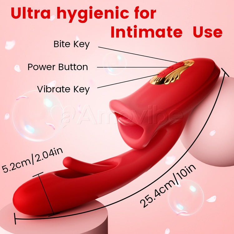 G-Punkt Flapping Vibrator mit Kussfunktion & vibrierender Zunge