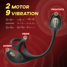 Load image into Gallery viewer, Anal Plug kugelförmiger Vibrationsstimulator mit Penisringe