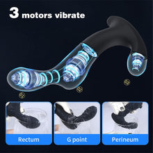 Load image into Gallery viewer, 3 Motoren Analvibratoren für Mann Prostata Stimulation Anal Plug Sexspielzeug Vibrator Dildo Vibratoren Silikon Sex Toy IPX7 Wasserdicht USB Ladekabel Sex Spielzeug für die Männer Frau