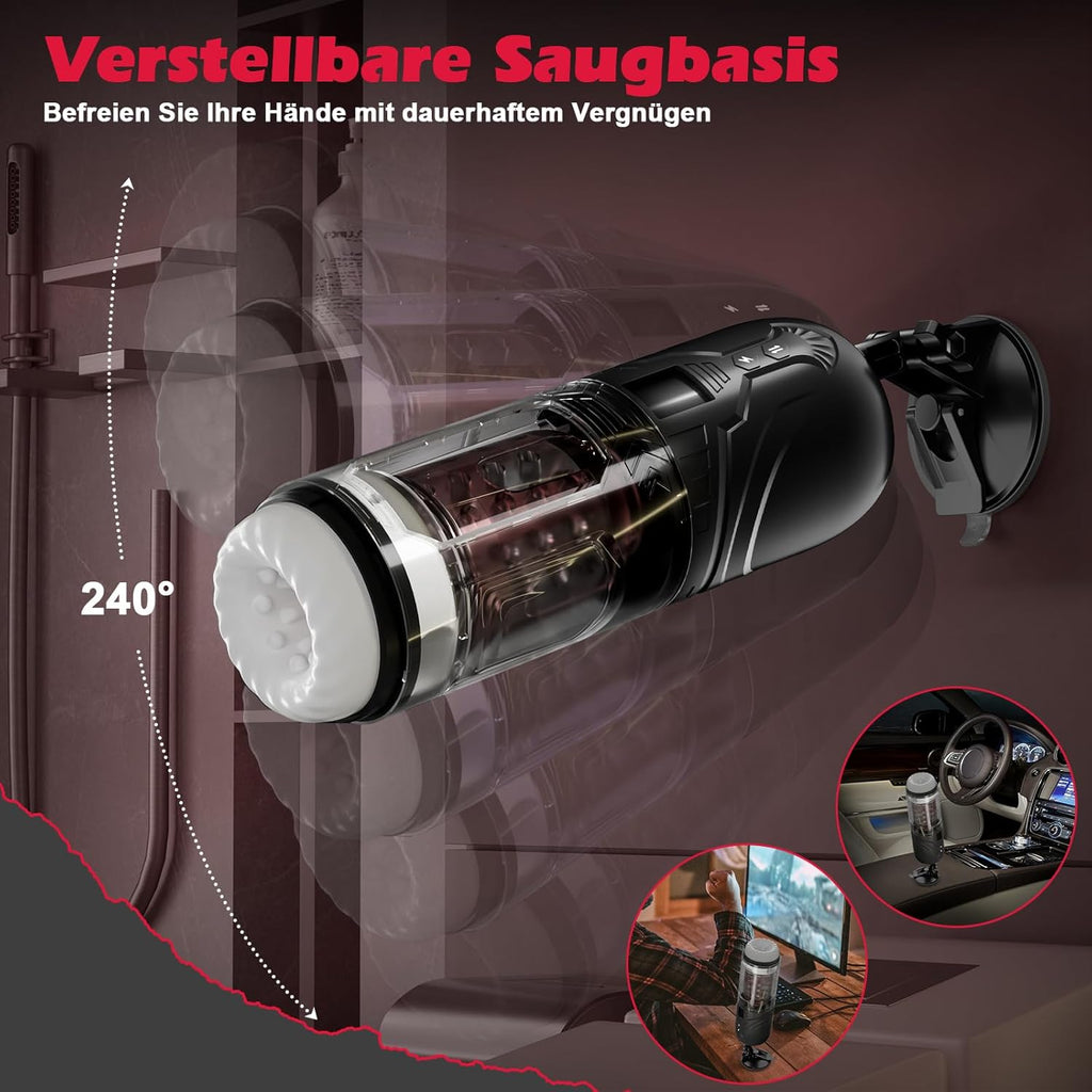 Masturbieren für Männer Elektrisch, Masturbator Sex Spielzeug für die Männer Solo mit 7 Vibration Stoß und Rotationsmodi, 3 in 1 Sexspielzeug Taschenmuschi Penis Masturbatoren Sex Toys Pussy