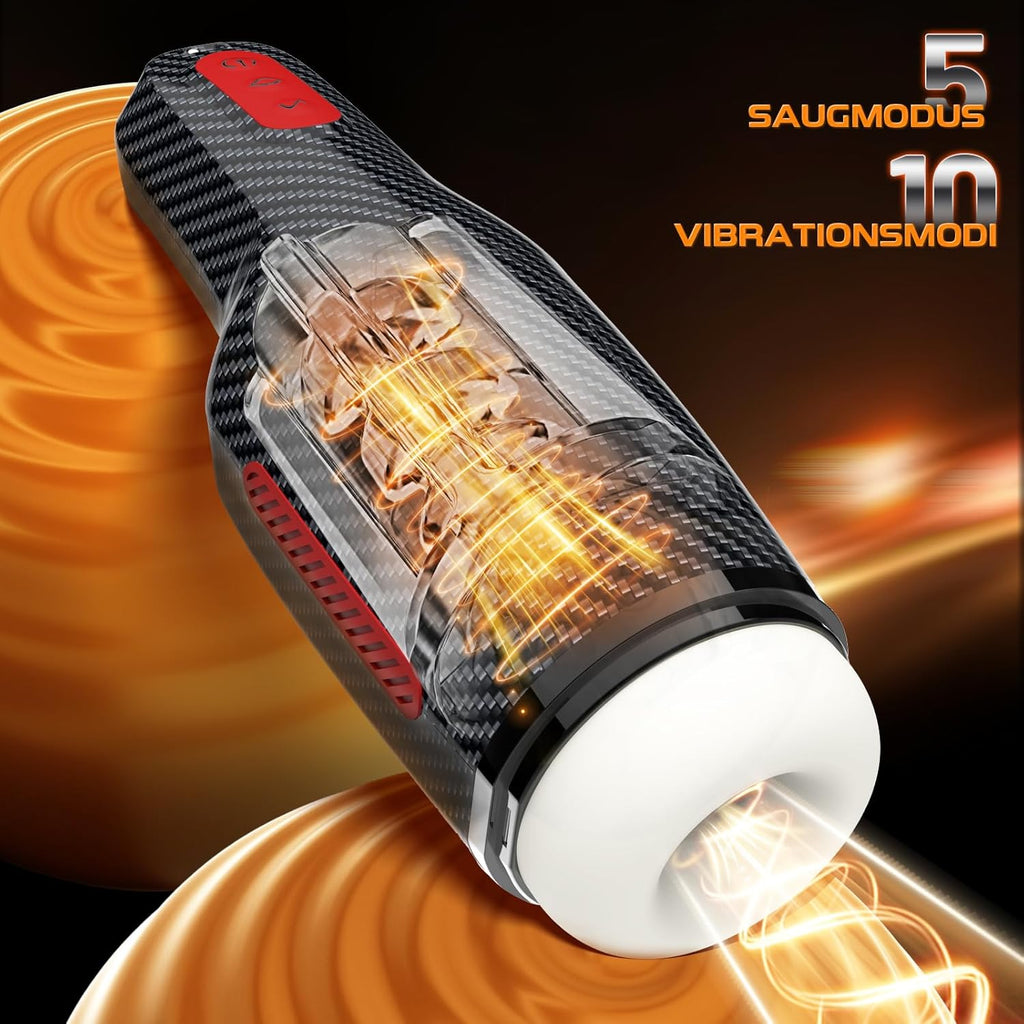 Masturbieren FüR MäNner - Masturbatoren FüR Die MäNner Mit 5 Saugmodus Und 10 Vibrationsmodi, Taschenmuschi FüR Die MäNner 3d Realistische Vagina Heizung