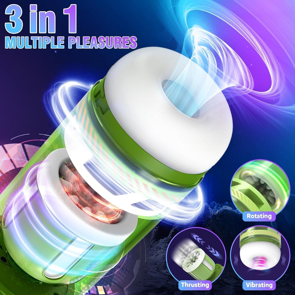 Elektrischer Masturbator Cup mit 8 Rotierende Teleskopfunktion 5 Vibrationfunktion, Sex Spielzeug für die Männer, Vibratorensets Masturbieren für Männer, Sex Toys Taschenmuschi Penis Masturbatoren