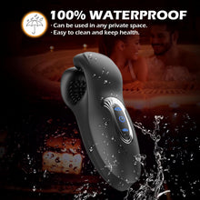 Load image into Gallery viewer, Zusammendrückbarer männlicher Masturbator-Penis-Vibrator-Trainer mit 10 Vibrationen 10 Beißmodi Silikon-Penismassagegerät Stroker, männlicher Vibrator verlängert die Ausdauer Sex Spielzeug
