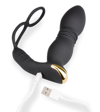 Load image into Gallery viewer, Analplug mit Stoßfunktion, Vibration und Cockringen Luck