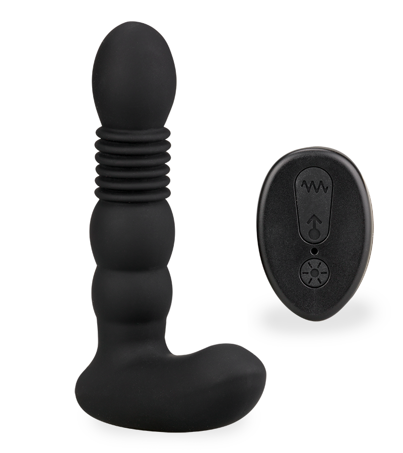Analplug mit Vibration, Stoßfunktion und Heizung Mox