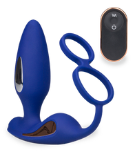 Load image into Gallery viewer, Analplug mit Vibration und Estim und Cockring Fever