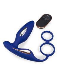 Load image into Gallery viewer, Analplug mit Vibration und Estim und Cockring Fever