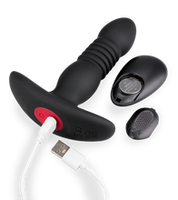 Load image into Gallery viewer, Analplug mit Vibration und Stoßfunktion Mercury