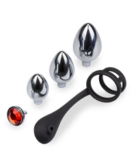 Load image into Gallery viewer, Analschmuck mit Doppel-Cockring und 3 Plugs