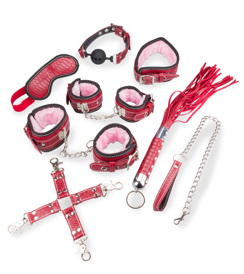 BDSM-Einsteiger-Set aus Kunstleder und Kunstfell