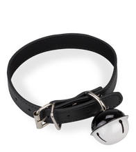 Load image into Gallery viewer, BDSM-Halsband aus Kunstleder mit großer Glocke