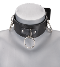 Load image into Gallery viewer, BDSM-Halsband mit 3 O-Ringen und Leine