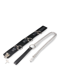 Load image into Gallery viewer, BDSM-Halsband mit 3 O-Ringen und Leine