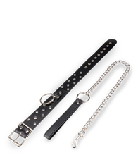 Load image into Gallery viewer, BDSM-Halsband mit Flachnieten, O-Ring und Leine