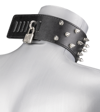 Load image into Gallery viewer, BDSM-Halsband mit Killernieten und Kette