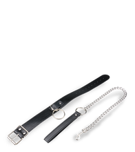 Load image into Gallery viewer, BDSM-Halsband mit O-Ring und Kette