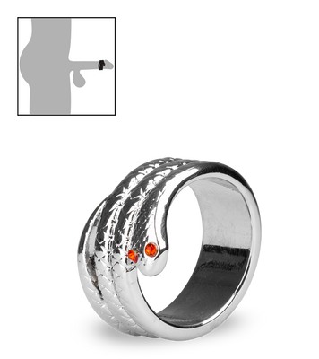 Cockring aus Edelstahl Medusa