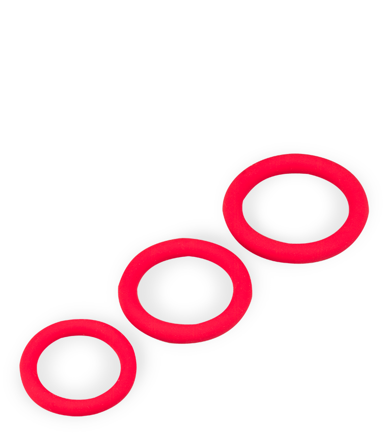 Cockring-Set aus medizinischem Silikon 3-teilig Zoom