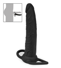 Load image into Gallery viewer, Doppeldildo mit Penis- und Hodenring