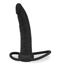 Load image into Gallery viewer, Doppeldildo mit Penis- und Hodenring