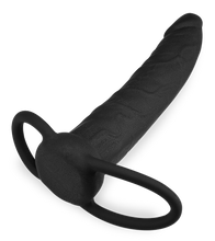 Load image into Gallery viewer, Doppeldildo mit Penis- und Hodenring