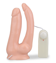 Load image into Gallery viewer, Doppeldildo mit Vibration und Saugfuß