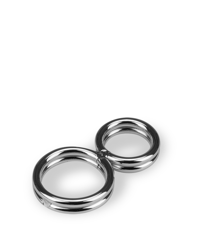 Doppelter Edelstahl-Penisring Eight