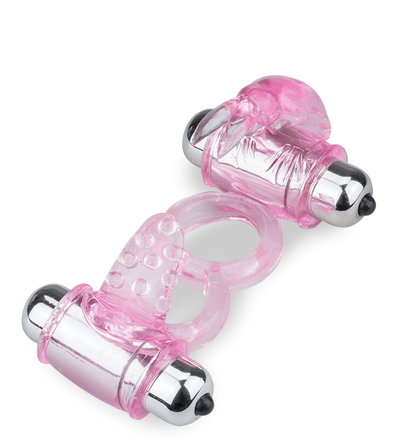 Doppelter Vibro-Penisring mit Klitorisreizer
