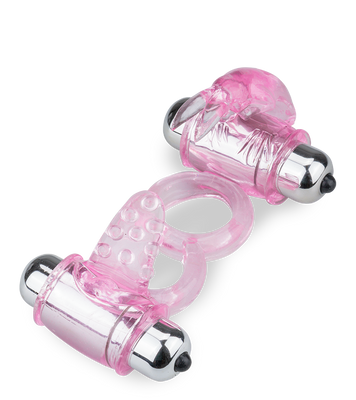 Doppelter Vibro-Penisring mit Klitorisreizer