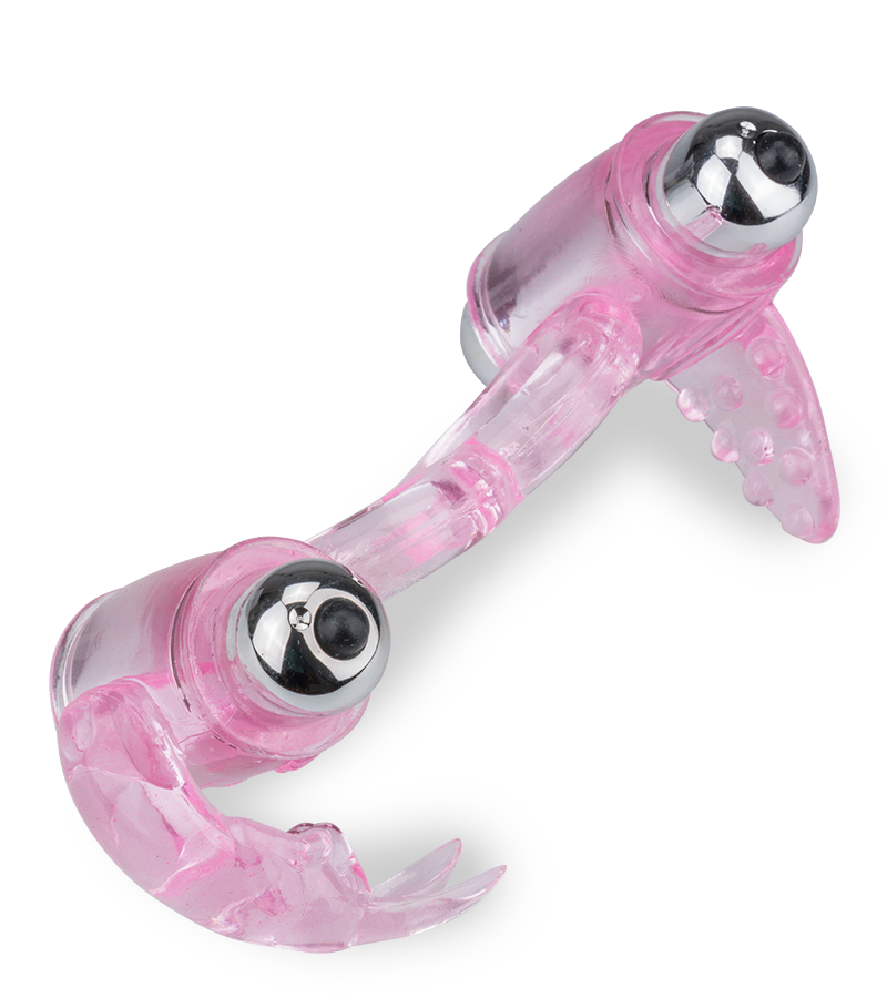 Doppelter Vibro-Penisring mit Klitorisreizer