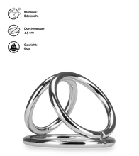 Load image into Gallery viewer, Dreifacher Cockring aus Edelstahl Holdy