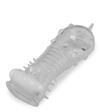 Load image into Gallery viewer, Durchsichtige Vibro-Penishülle mit Noppen