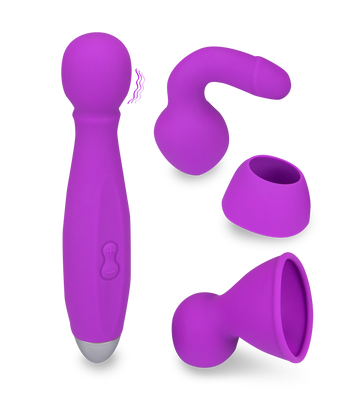 Fantasy Wand Vibrator Bowling mit 3 Aufsätzen