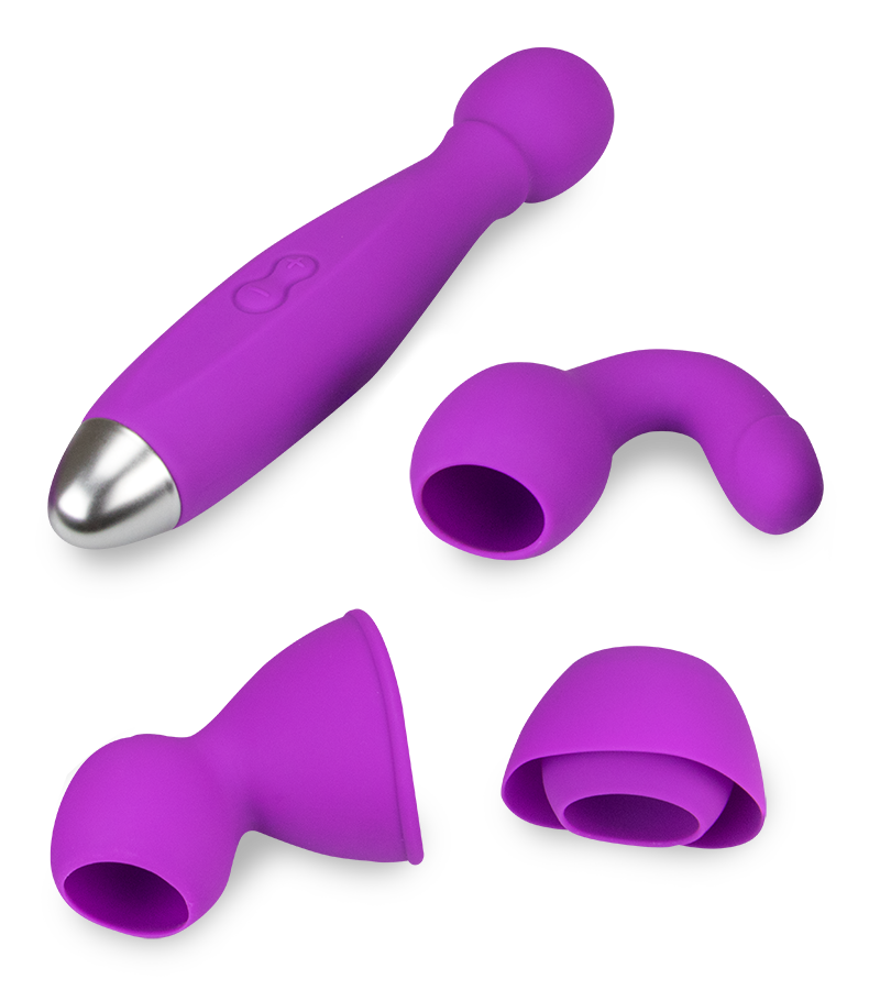 Fantasy Wand Vibrator Bowling mit 3 Aufsätzen