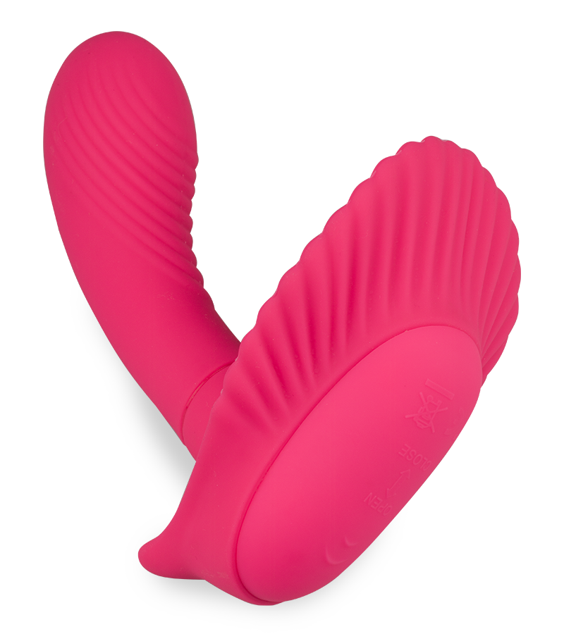 Ferngesteuerte Vibro-Muschel mit großem Innendildo