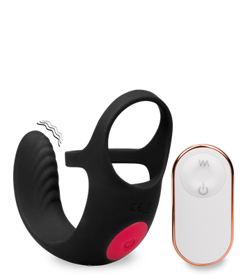 Ferngesteuerter Hoden-Massager mit Doppel-Cockring Shape