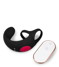 Load image into Gallery viewer, Ferngesteuerter Hoden-Massager mit Doppel-Cockring Shape