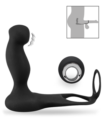 Ferngesteuertes Prostata-Sextoy mit Penis- und Hodenring