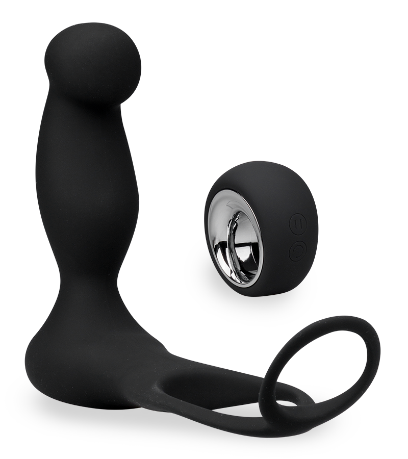 Ferngesteuertes Prostata-Sextoy mit Penis- und Hodenring