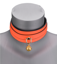 Load image into Gallery viewer, Fluoreszierendes Halsband mit Leine in Orange