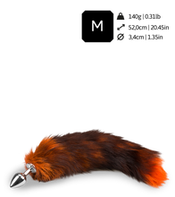 Load image into Gallery viewer, Foxtail-Analplug in Schwarz-Orange