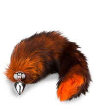 Load image into Gallery viewer, Foxtail-Analplug in Schwarz-Orange