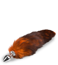Load image into Gallery viewer, Foxtail-Analplug in Schwarz-Orange
