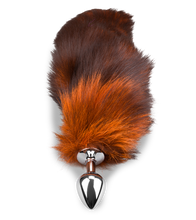 Load image into Gallery viewer, Foxtail-Analplug in Schwarz-Orange