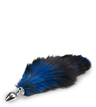 Load image into Gallery viewer, Foxtail-Analplug in Schwarz und Blau