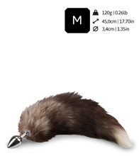 Load image into Gallery viewer, Foxtail-Buttplug in Schwarz-Weiß
