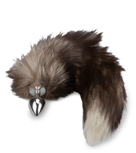 Load image into Gallery viewer, Foxtail-Buttplug in Schwarz-Weiß